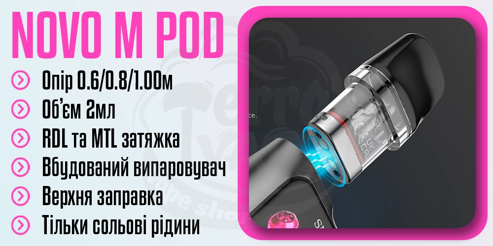 Основні параметри картриджа Novo Pod M